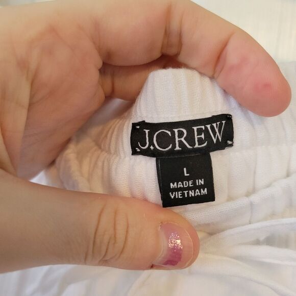 J. Crew Seaside Soft White Gauzy Cotton Pull On Pants Size Large - Picture 4 of 7
